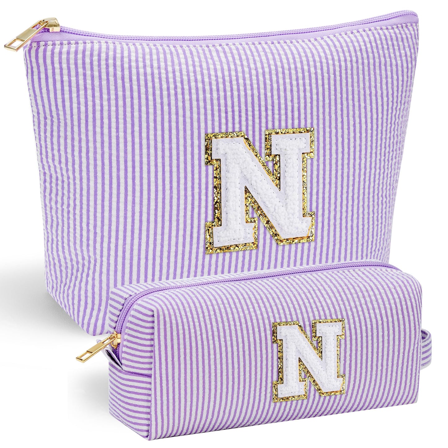 YOOLIFE Initial Makeup Bag | Teen Girl Gifts Trendy Stuff | Travel Makeup Bag for Girls | Gifts for 3 4 5 6 7 8 9 10 11 12 13 Year Old Girls | Makeup Bag for Girls Birthday Gifts for Kids Blue K