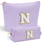 YOOLIFE Initial Makeup Bag | Teen Girl Gifts Trendy Stuff | Travel Makeup Bag for Girls | Gifts for 3 4 5 6 7 8 9 10 11 12 13 Year Old Girls | Makeup Bag for Girls Birthday Gifts for Kids Blue K