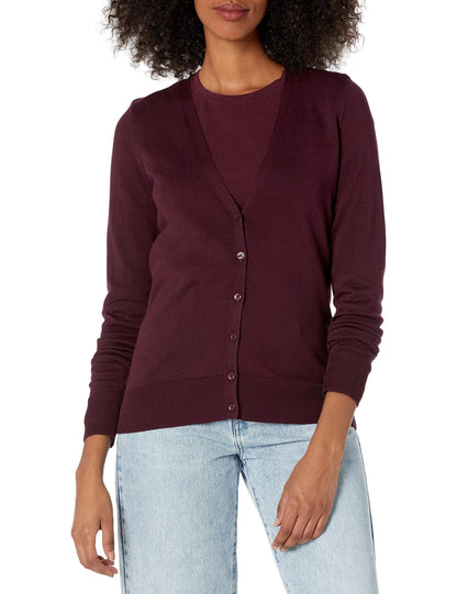 Amazon Essentials Women's Lightweight V-Neck Cardigan Sweater (Available in Plus Size)