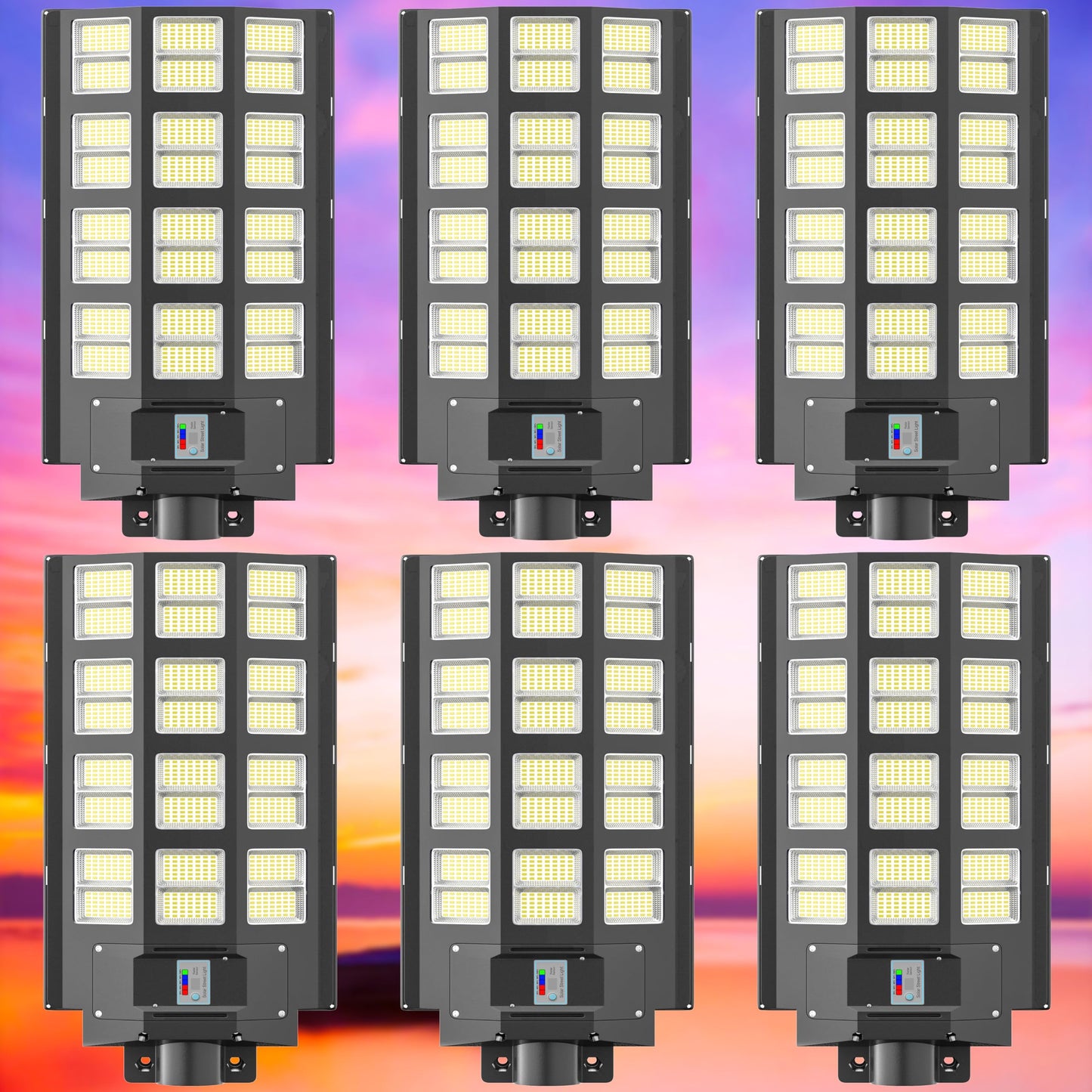 3-Pack Solar Street Light - 3200W Outdoor Parking Lot Lights, 240000 Lumens, Dusk to Dawn Motion Sensor, IP67 Waterproof, Solar Street Light Outdoor,Commercial Grade