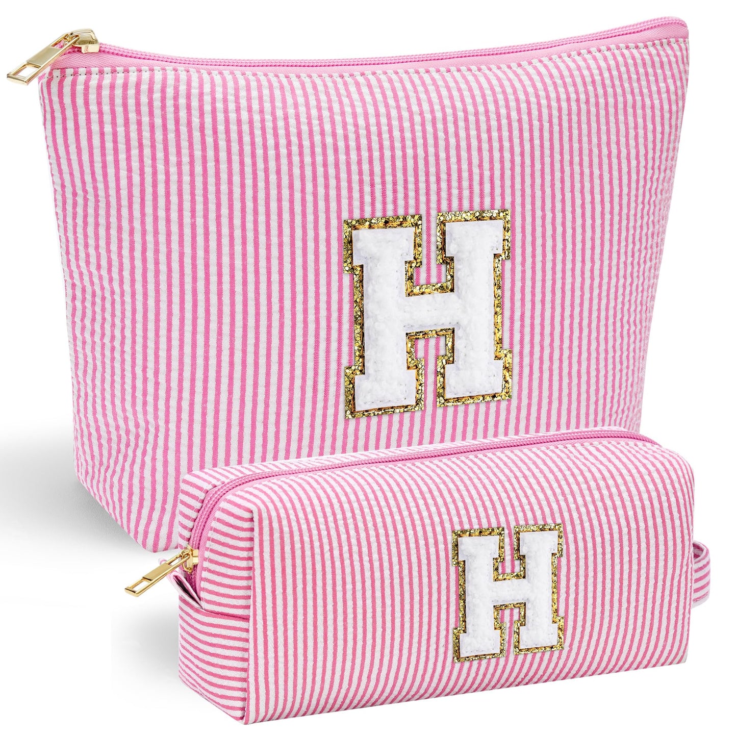YOOLIFE Initial Makeup Bag | Teen Girl Gifts Trendy Stuff | Travel Makeup Bag for Girls | Gifts for 3 4 5 6 7 8 9 10 11 12 13 Year Old Girls | Makeup Bag for Girls Birthday Gifts for Kids Blue K