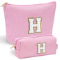 YOOLIFE Initial Makeup Bag | Teen Girl Gifts Trendy Stuff | Travel Makeup Bag for Girls | Gifts for 3 4 5 6 7 8 9 10 11 12 13 Year Old Girls | Makeup Bag for Girls Birthday Gifts for Kids Blue K