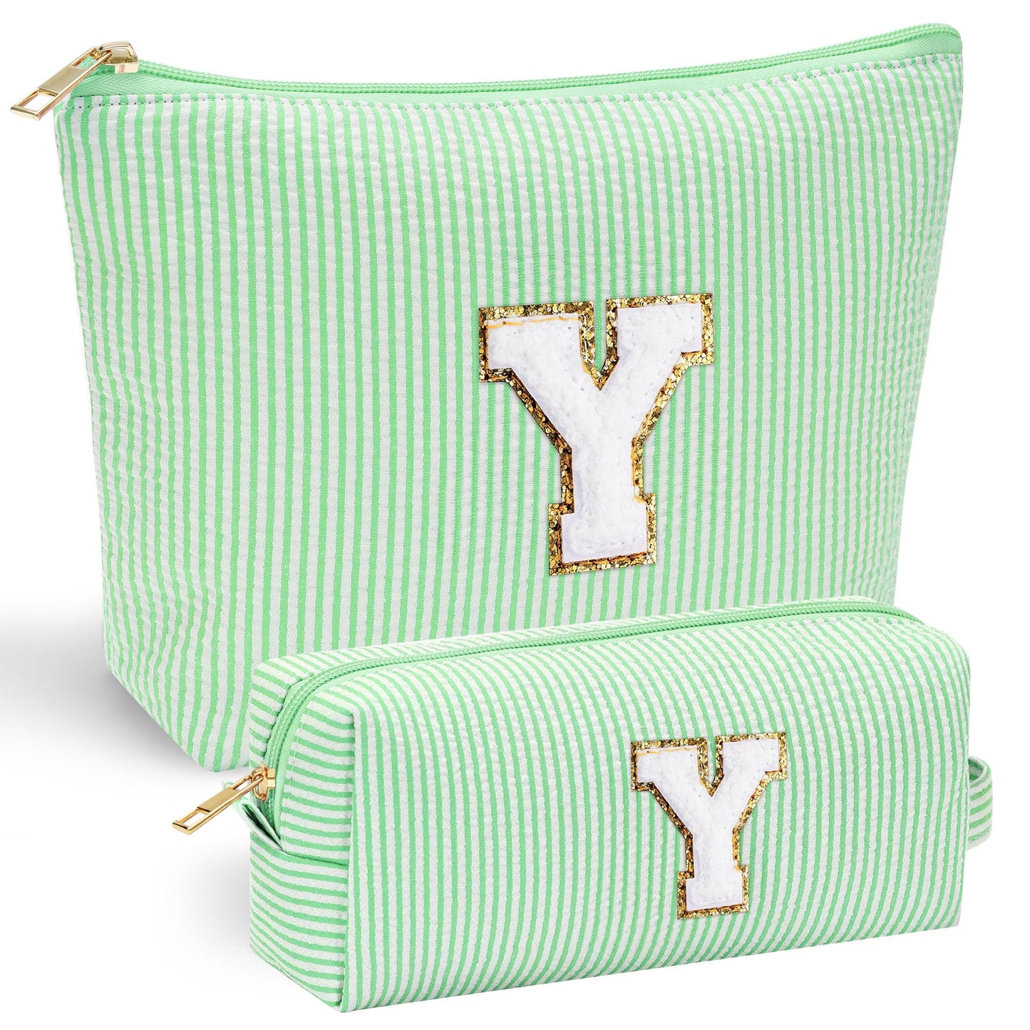 YOOLIFE Initial Makeup Bag | Teen Girl Gifts Trendy Stuff | Travel Makeup Bag for Girls | Gifts for 3 4 5 6 7 8 9 10 11 12 13 Year Old Girls | Makeup Bag for Girls Birthday Gifts for Kids Blue K