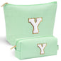 YOOLIFE Initial Makeup Bag | Teen Girl Gifts Trendy Stuff | Travel Makeup Bag for Girls | Gifts for 3 4 5 6 7 8 9 10 11 12 13 Year Old Girls | Makeup Bag for Girls Birthday Gifts for Kids Blue K