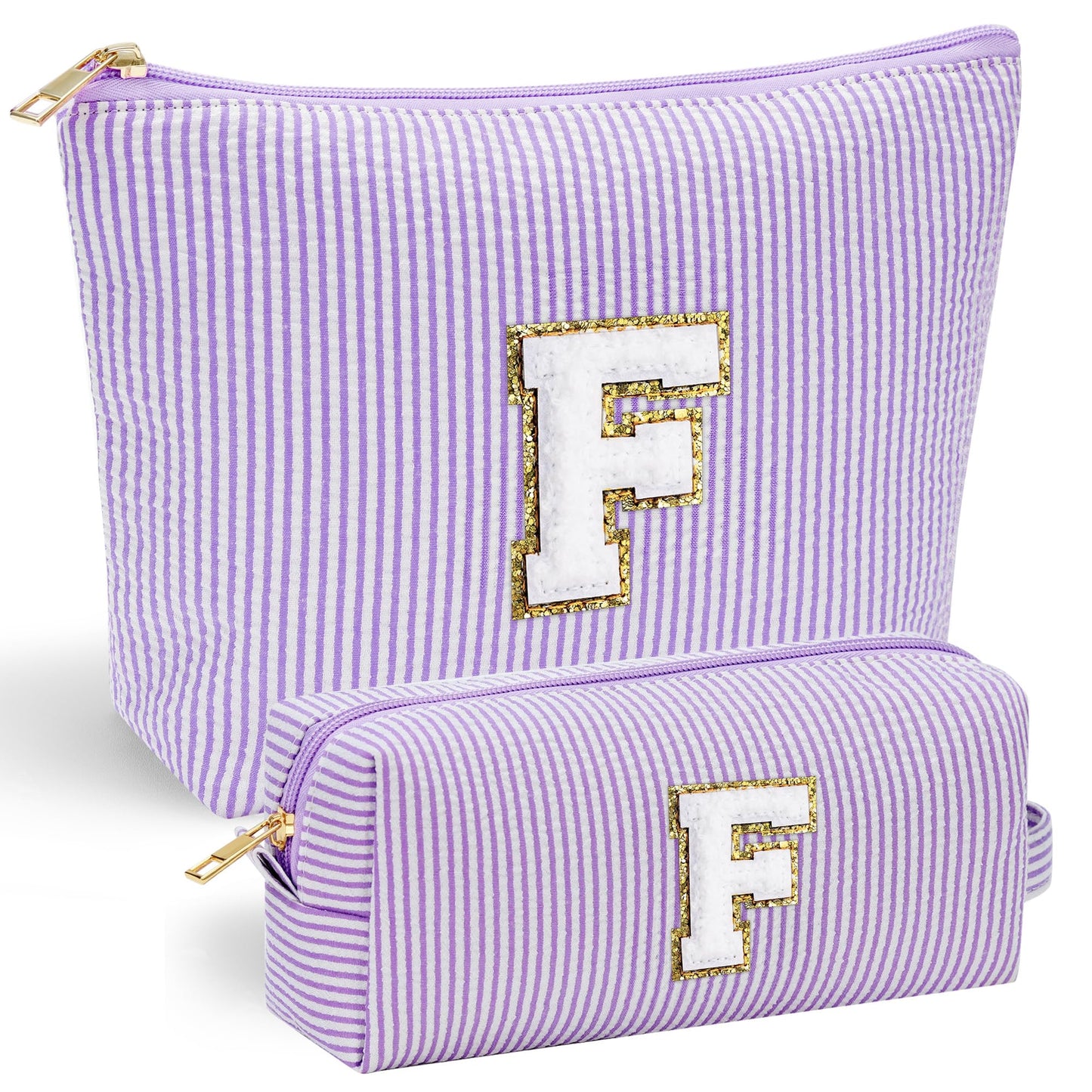 YOOLIFE Initial Makeup Bag | Teen Girl Gifts Trendy Stuff | Travel Makeup Bag for Girls | Gifts for 3 4 5 6 7 8 9 10 11 12 13 Year Old Girls | Makeup Bag for Girls Birthday Gifts for Kids Blue K