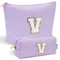 YOOLIFE Initial Makeup Bag | Teen Girl Gifts Trendy Stuff | Travel Makeup Bag for Girls | Gifts for 3 4 5 6 7 8 9 10 11 12 13 Year Old Girls | Makeup Bag for Girls Birthday Gifts for Kids Blue K