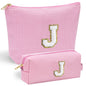 YOOLIFE Initial Makeup Bag | Teen Girl Gifts Trendy Stuff | Travel Makeup Bag for Girls | Gifts for 3 4 5 6 7 8 9 10 11 12 13 Year Old Girls | Makeup Bag for Girls Birthday Gifts for Kids Blue K