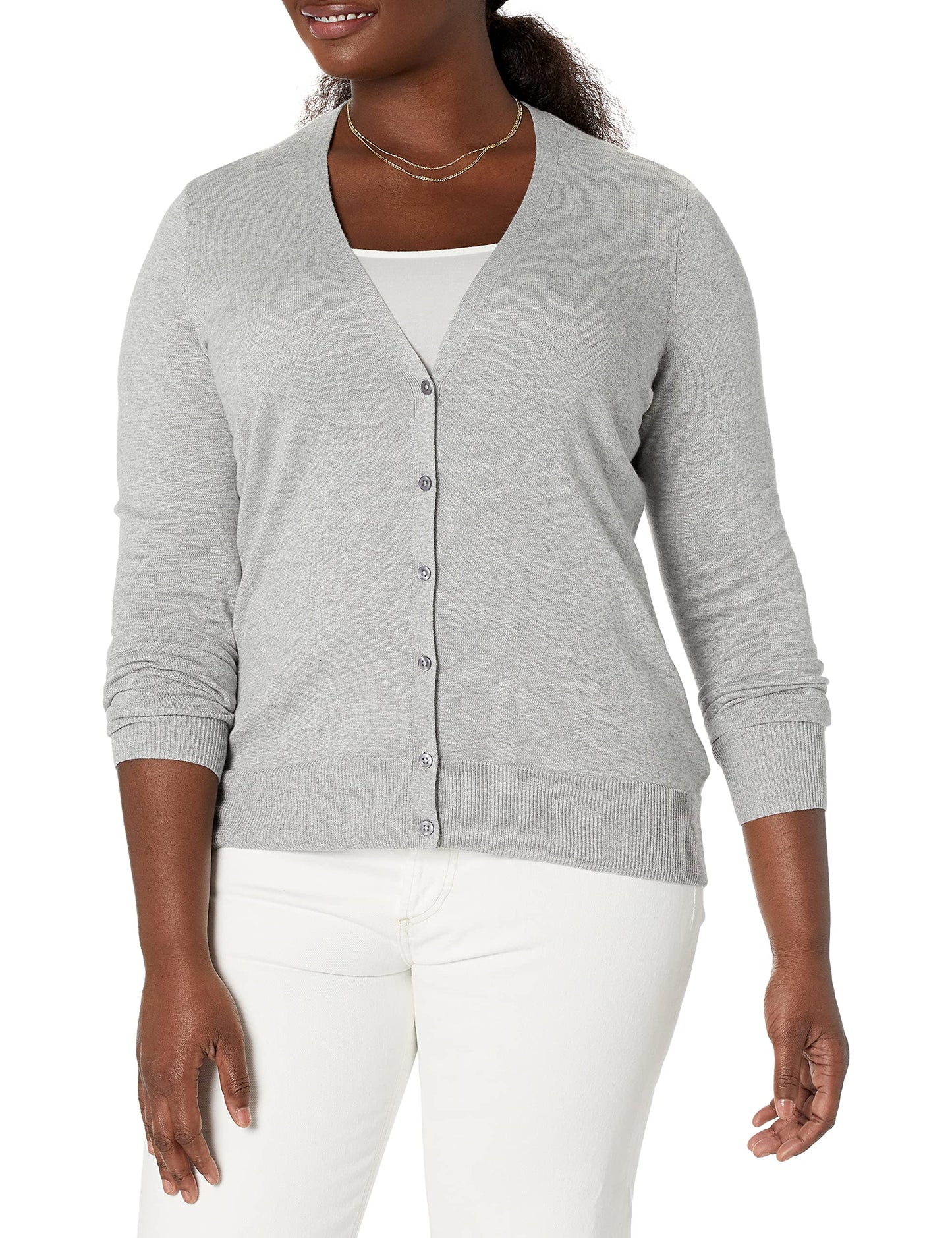 Amazon Essentials Women's Lightweight V-Neck Cardigan Sweater (Available in Plus Size)