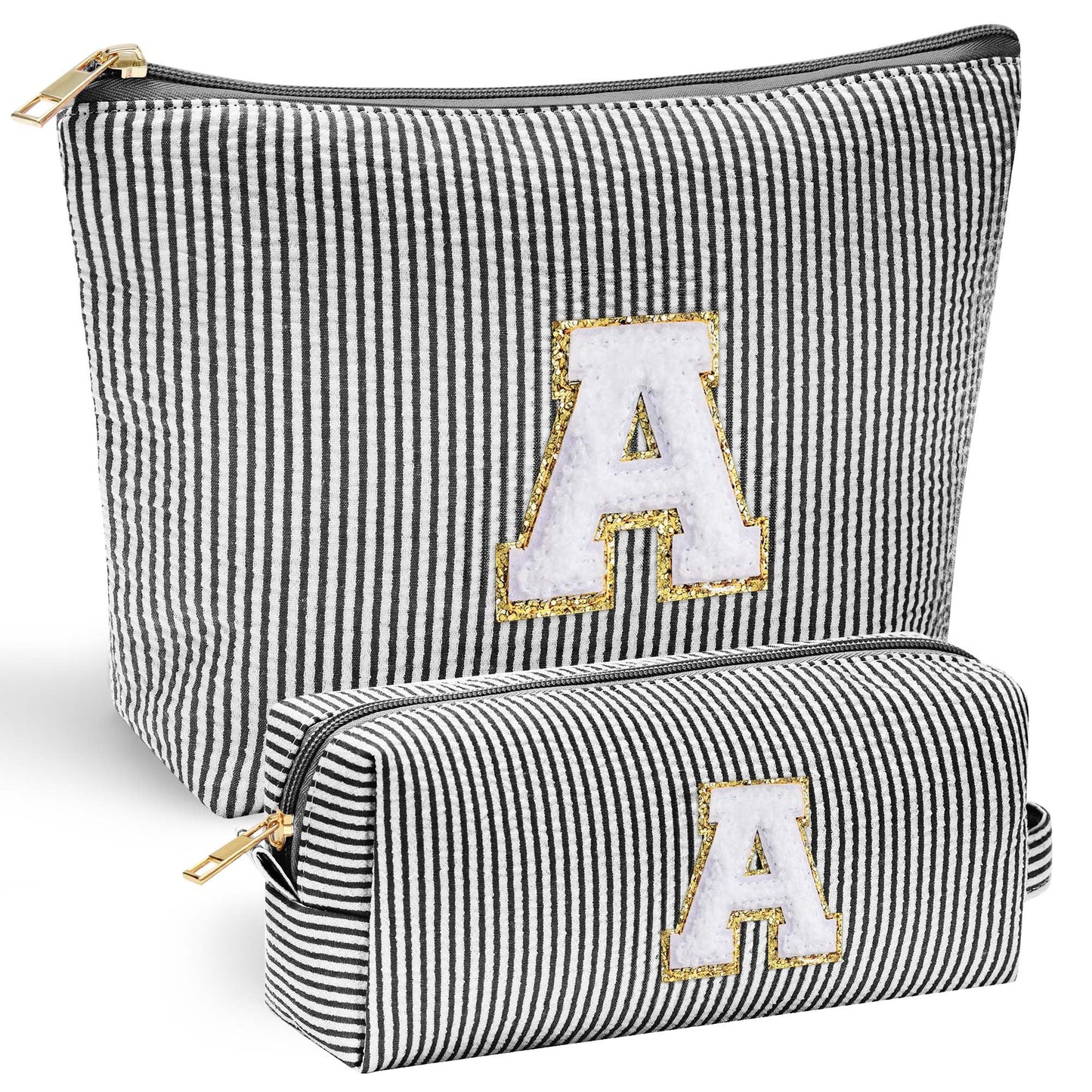 YOOLIFE Initial Makeup Bag | Teen Girl Gifts Trendy Stuff | Travel Makeup Bag for Girls | Gifts for 3 4 5 6 7 8 9 10 11 12 13 Year Old Girls | Makeup Bag for Girls Birthday Gifts for Kids Blue K