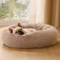 Bedsure Calming Cat Beds for Indoor Cats - Small Cat Bed Washable 20 inches, Anti-Slip Round Fluffy Plush Faux Fur Pet Bed, Fits up to 15 lbs Pets, Camel