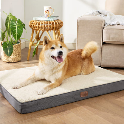 Bedsure Dog Bed for Large Dogs - Orthopedic Waterproof Puppy Beds with Removable Washable Cover, Egg Crate Foam Pet Mat, Suitable for Pet Up to 65 lbs