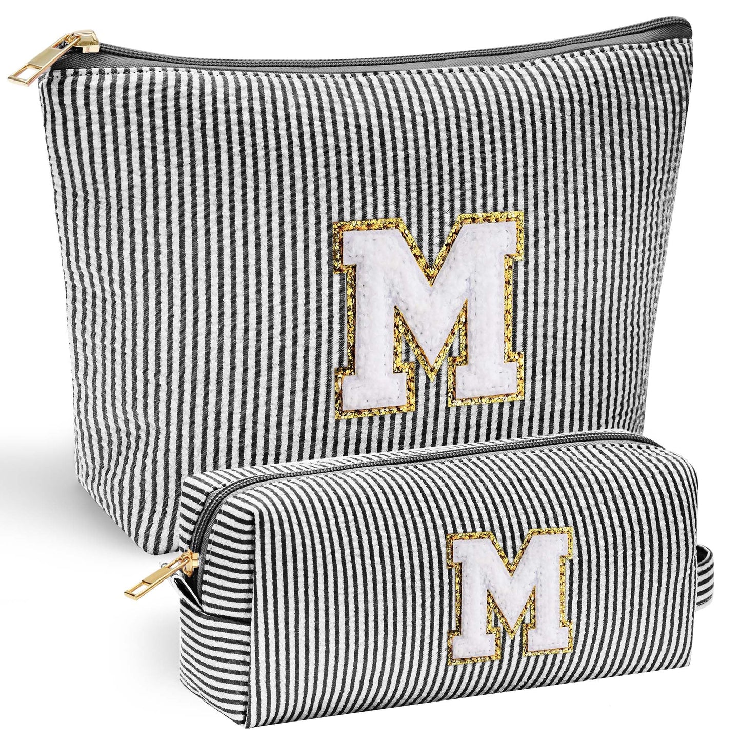 YOOLIFE Initial Makeup Bag | Teen Girl Gifts Trendy Stuff | Travel Makeup Bag for Girls | Gifts for 3 4 5 6 7 8 9 10 11 12 13 Year Old Girls | Makeup Bag for Girls Birthday Gifts for Kids Blue K