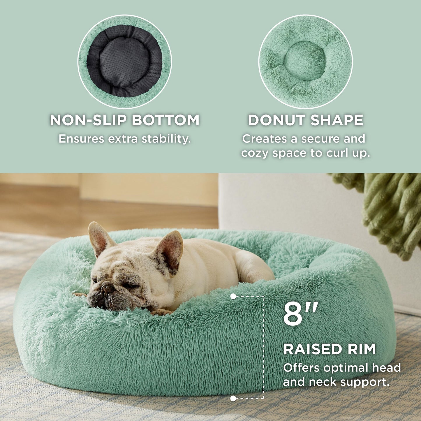 Bedsure Calming Cat Beds for Indoor Cats - Small Cat Bed Washable 20 inches, Anti-Slip Round Fluffy Plush Faux Fur Pet Bed, Fits up to 15 lbs Pets, Camel