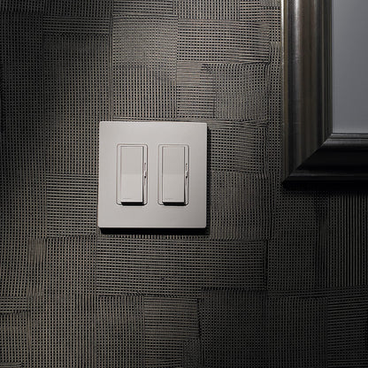 Lutron Claro 2 Gang Decorator/Rocker Wallplate, Gloss, Gray (1-Pack) | CW-2-GR