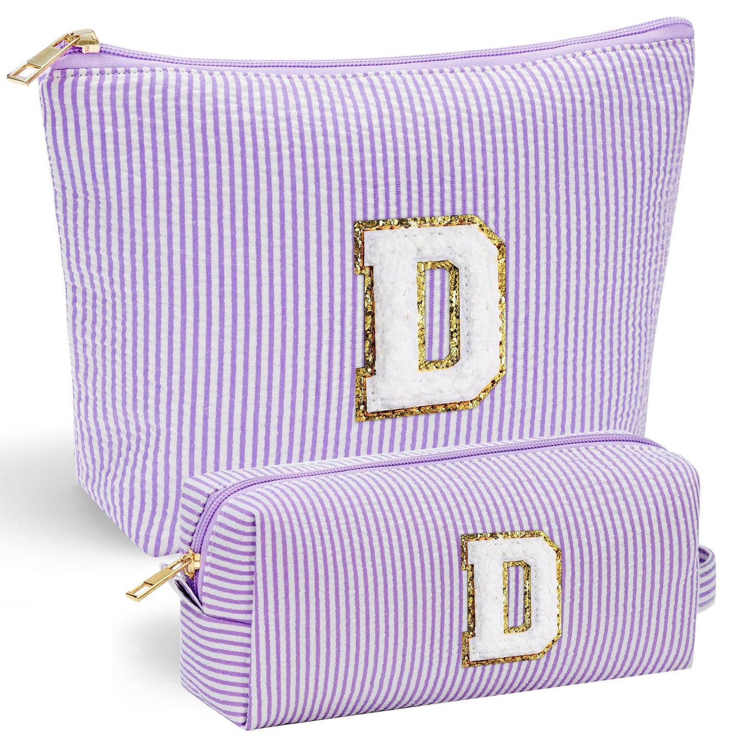 YOOLIFE Initial Makeup Bag | Teen Girl Gifts Trendy Stuff | Travel Makeup Bag for Girls | Gifts for 3 4 5 6 7 8 9 10 11 12 13 Year Old Girls | Makeup Bag for Girls Birthday Gifts for Kids Blue K