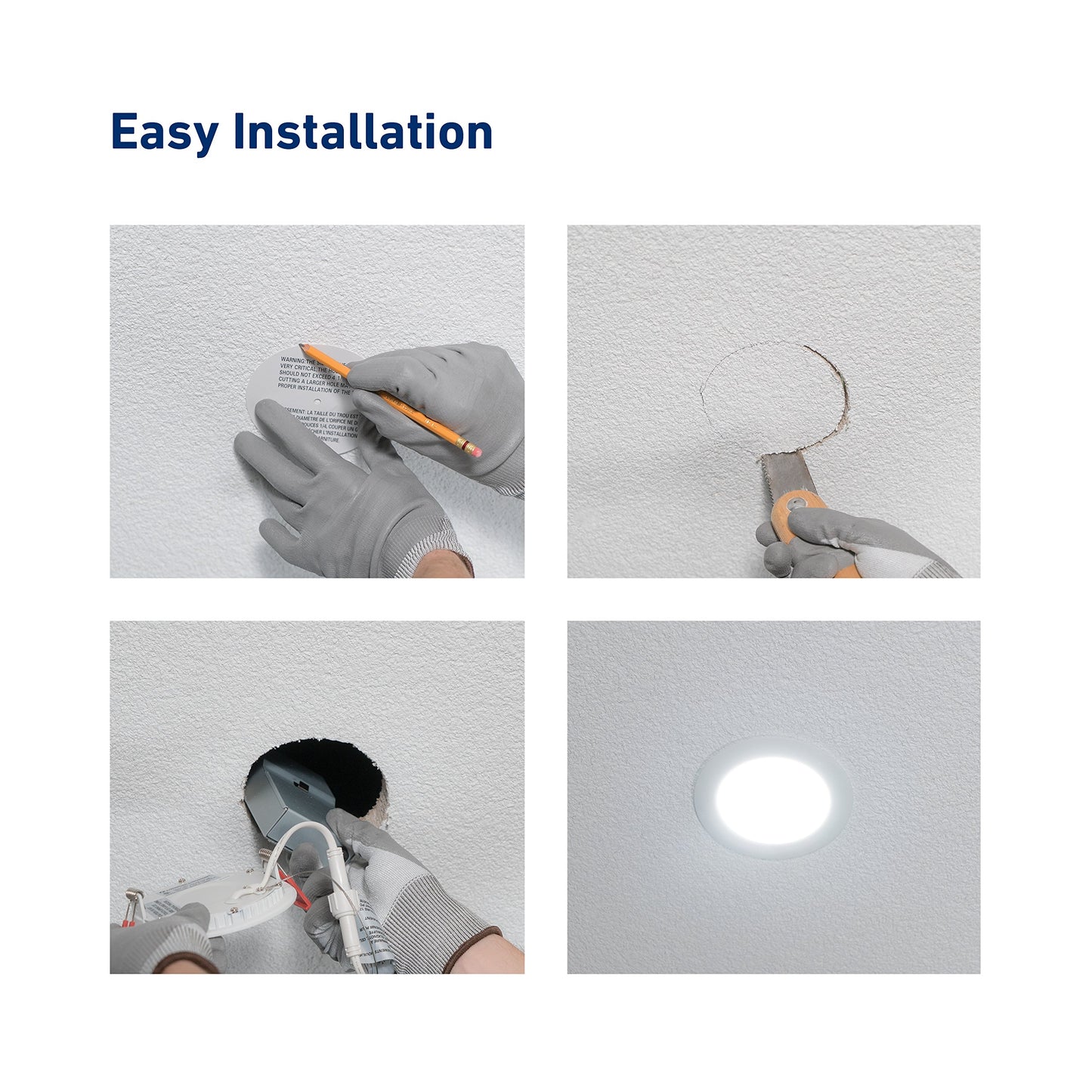 Lithonia Lighting WF4 LED 27K30K35K 90CRI MB M6 Recessed Wafer Downlight with Ultra Thin Round Trim, Color Temperature Selectable, 2700K | 3000K | 3500K, 4-Inch, Matte Black