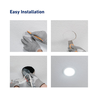 Lithonia Lighting WF4 LED 27K30K35K 90CRI MB M6 Recessed Wafer Downlight with Ultra Thin Round Trim, Color Temperature Selectable, 2700K | 3000K | 3500K, 4-Inch, Matte Black