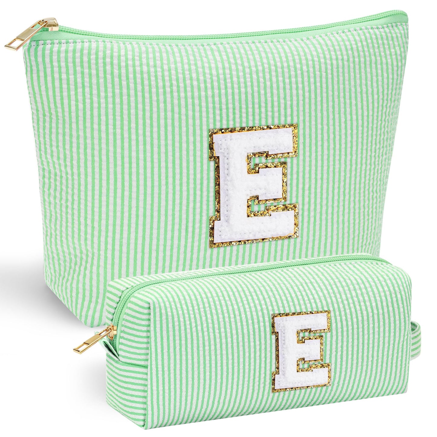 YOOLIFE Initial Makeup Bag | Teen Girl Gifts Trendy Stuff | Travel Makeup Bag for Girls | Gifts for 3 4 5 6 7 8 9 10 11 12 13 Year Old Girls | Makeup Bag for Girls Birthday Gifts for Kids Blue K