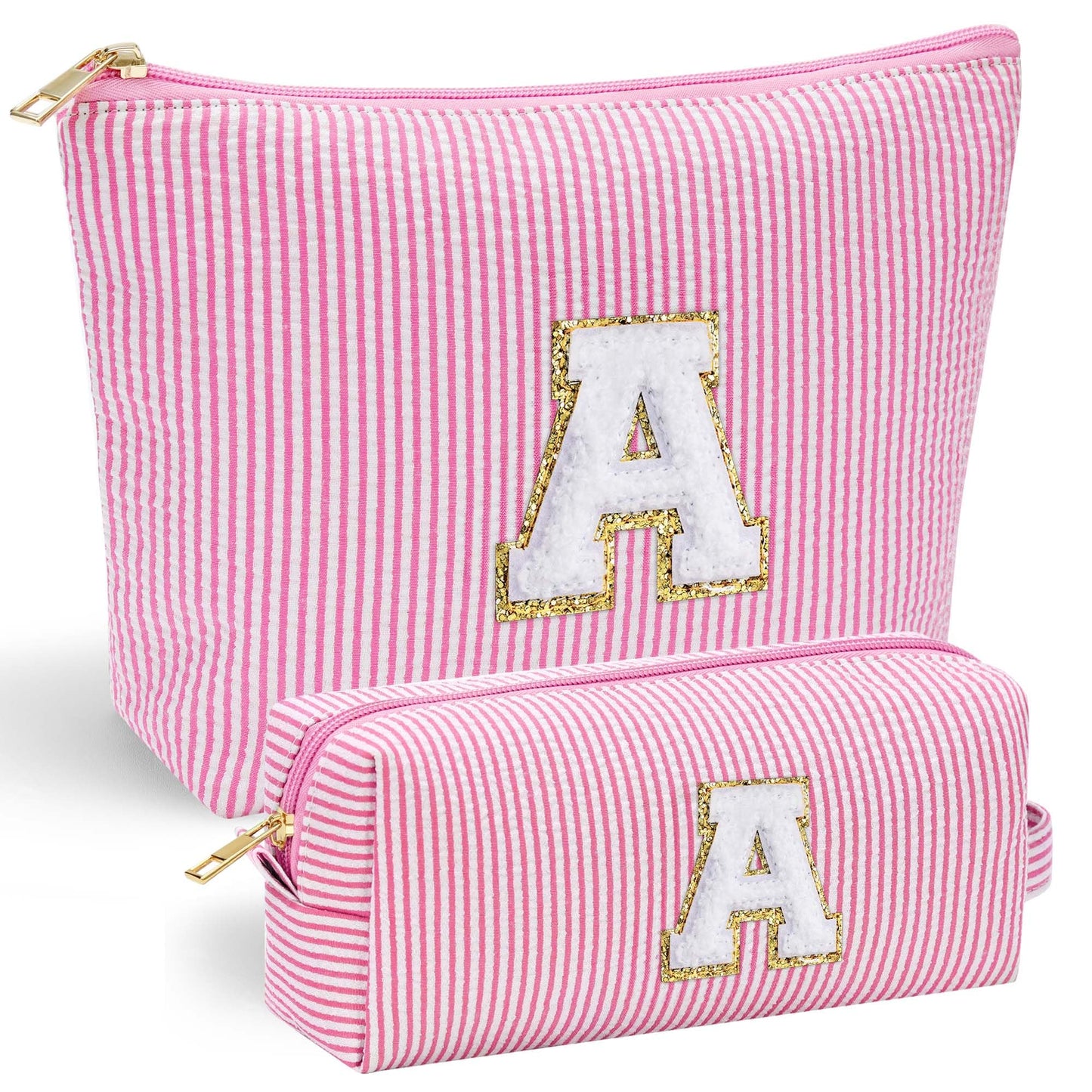YOOLIFE Initial Makeup Bag | Teen Girl Gifts Trendy Stuff | Travel Makeup Bag for Girls | Gifts for 3 4 5 6 7 8 9 10 11 12 13 Year Old Girls | Makeup Bag for Girls Birthday Gifts for Kids Blue K