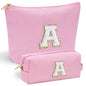 YOOLIFE Initial Makeup Bag | Teen Girl Gifts Trendy Stuff | Travel Makeup Bag for Girls | Gifts for 3 4 5 6 7 8 9 10 11 12 13 Year Old Girls | Makeup Bag for Girls Birthday Gifts for Kids Blue K