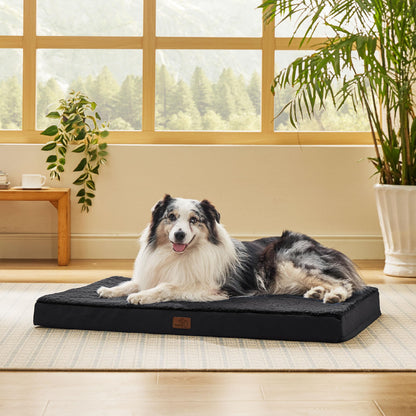 Bedsure Dog Bed for Large Dogs - Orthopedic Waterproof Puppy Beds with Removable Washable Cover, Egg Crate Foam Pet Mat, Suitable for Pet Up to 65 lbs