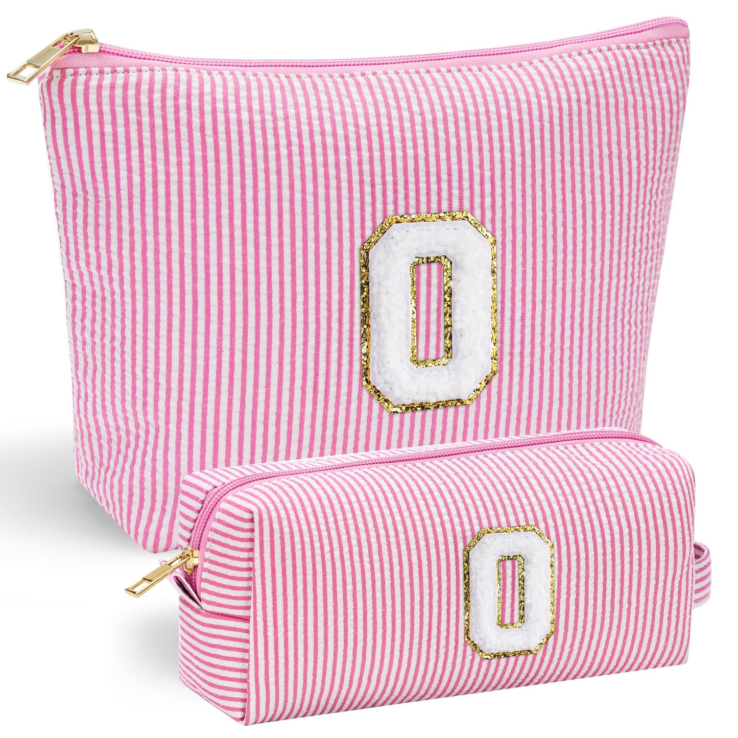 YOOLIFE Initial Makeup Bag | Teen Girl Gifts Trendy Stuff | Travel Makeup Bag for Girls | Gifts for 3 4 5 6 7 8 9 10 11 12 13 Year Old Girls | Makeup Bag for Girls Birthday Gifts for Kids Blue K