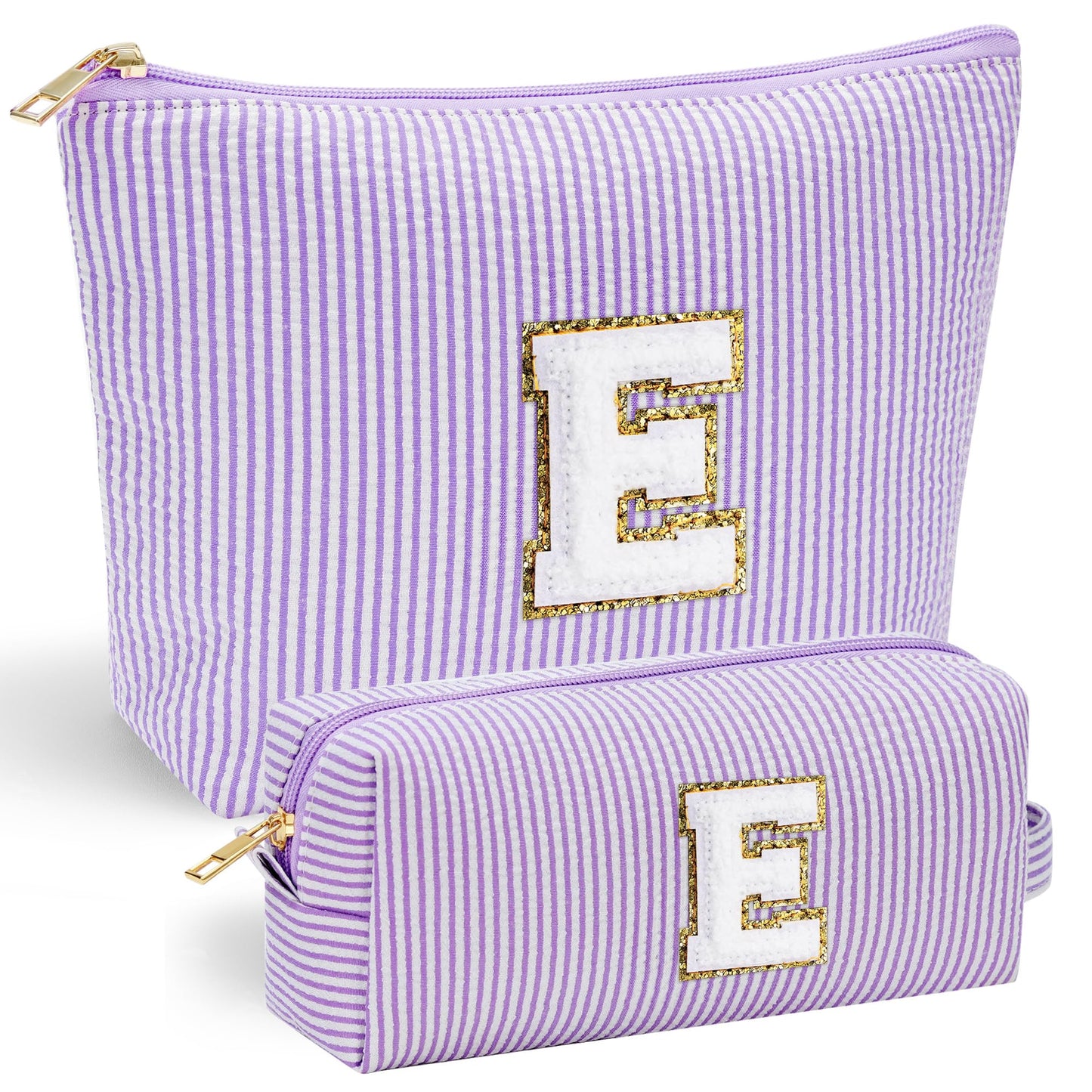 YOOLIFE Initial Makeup Bag | Teen Girl Gifts Trendy Stuff | Travel Makeup Bag for Girls | Gifts for 3 4 5 6 7 8 9 10 11 12 13 Year Old Girls | Makeup Bag for Girls Birthday Gifts for Kids Blue K