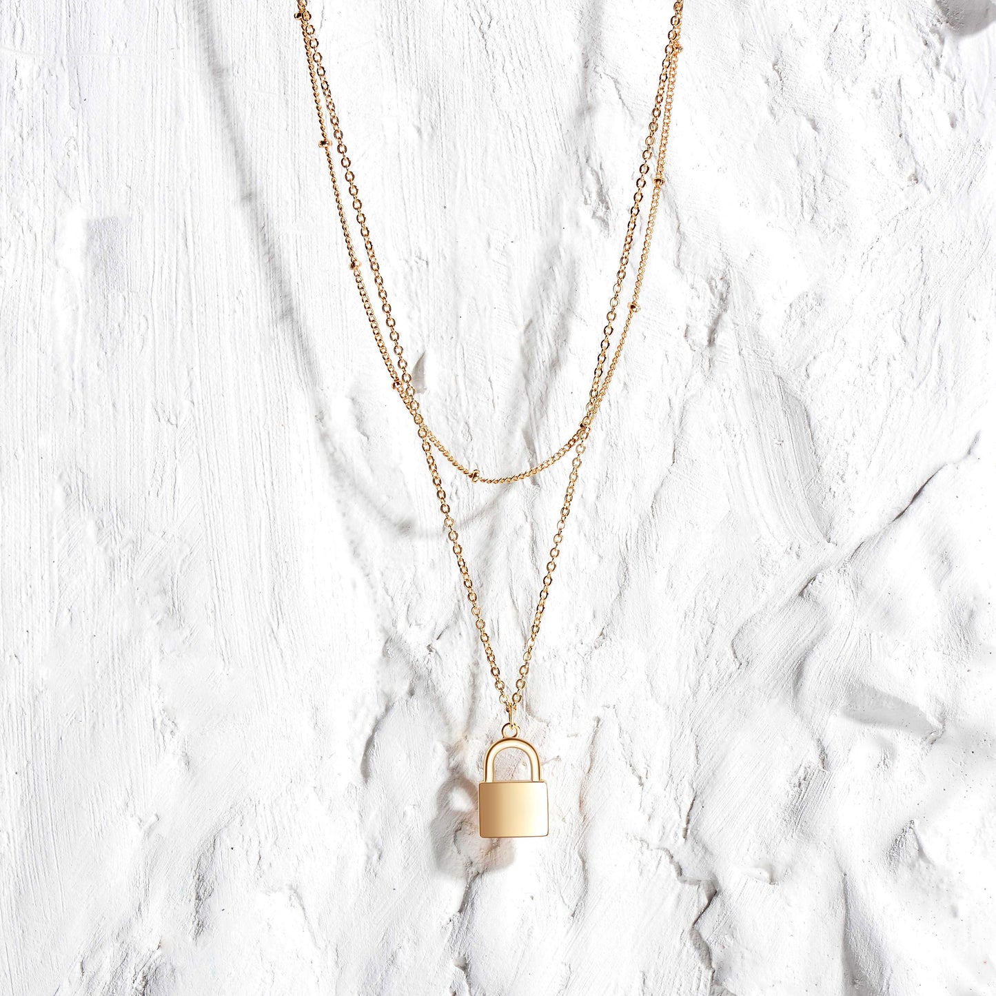 MEVECCO Layered Heart Necklace Pendant Handmade 18k Gold Plated Dainty Gold Choker Arrow Bar Layering Long Necklace for Women