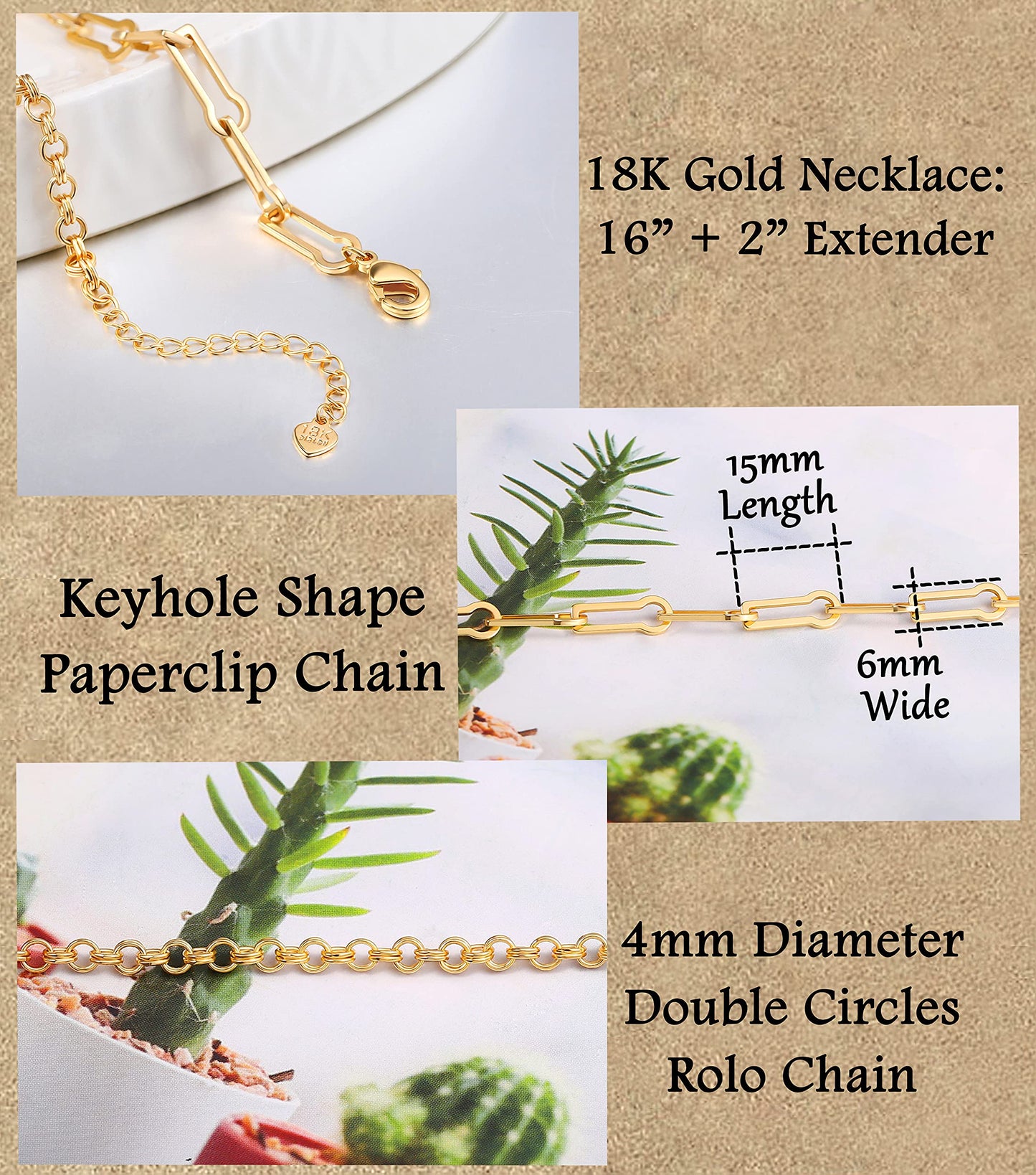 Aobei Pearl 18K Gold Paperclip Chain Choker Satellite Chain Biwa Pearl Pendant Necklace Dainty Jewelry for Women