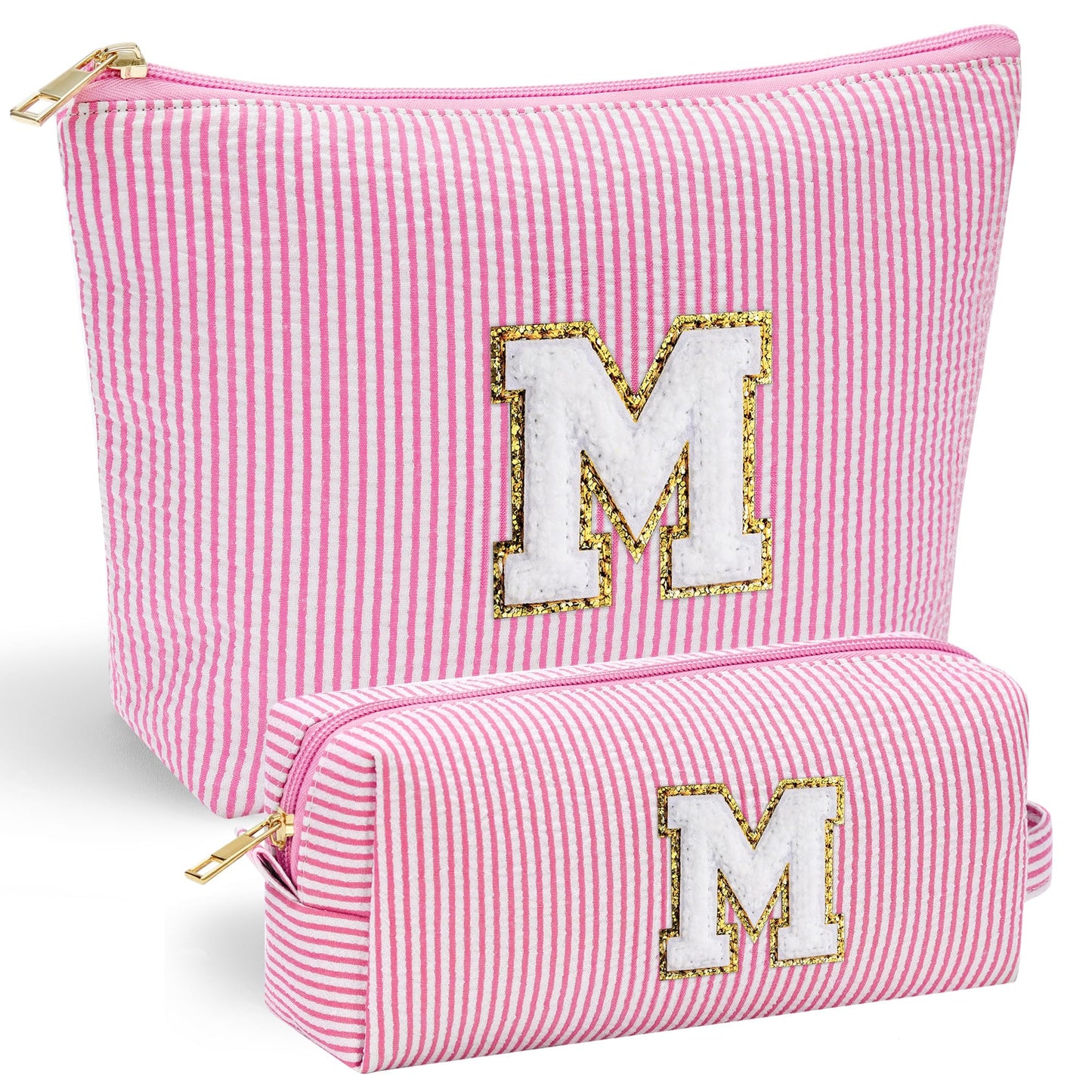 YOOLIFE Initial Makeup Bag | Teen Girl Gifts Trendy Stuff | Travel Makeup Bag for Girls | Gifts for 3 4 5 6 7 8 9 10 11 12 13 Year Old Girls | Makeup Bag for Girls Birthday Gifts for Kids Blue K