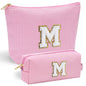 YOOLIFE Initial Makeup Bag | Teen Girl Gifts Trendy Stuff | Travel Makeup Bag for Girls | Gifts for 3 4 5 6 7 8 9 10 11 12 13 Year Old Girls | Makeup Bag for Girls Birthday Gifts for Kids Blue K
