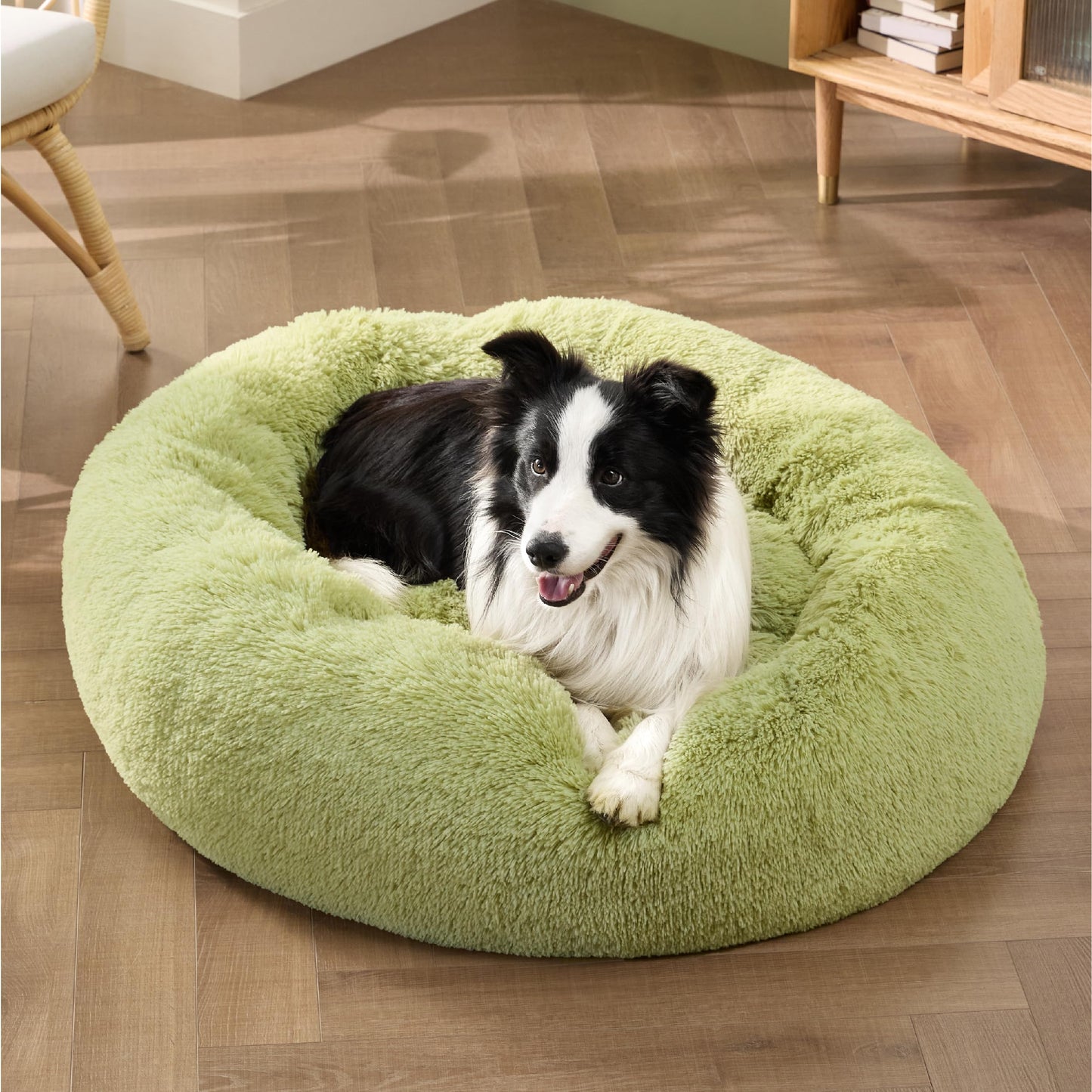 Bedsure Calming Cat Beds for Indoor Cats - Small Cat Bed Washable 20 inches, Anti-Slip Round Fluffy Plush Faux Fur Pet Bed, Fits up to 15 lbs Pets, Camel