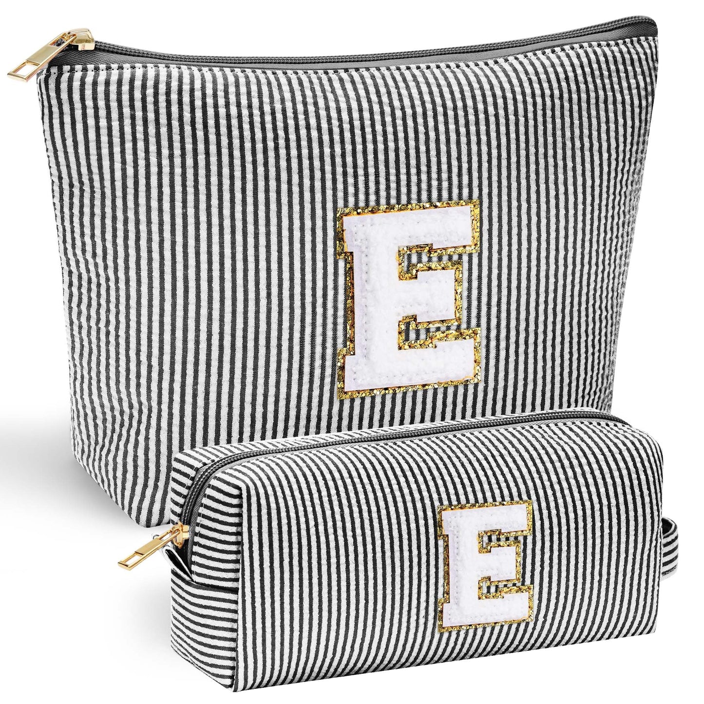 YOOLIFE Initial Makeup Bag | Teen Girl Gifts Trendy Stuff | Travel Makeup Bag for Girls | Gifts for 3 4 5 6 7 8 9 10 11 12 13 Year Old Girls | Makeup Bag for Girls Birthday Gifts for Kids Blue K
