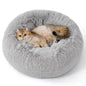 Bedsure Calming Cat Beds for Indoor Cats - Small Cat Bed Washable 20 inches, Anti-Slip Round Fluffy Plush Faux Fur Pet Bed, Fits up to 15 lbs Pets, Camel