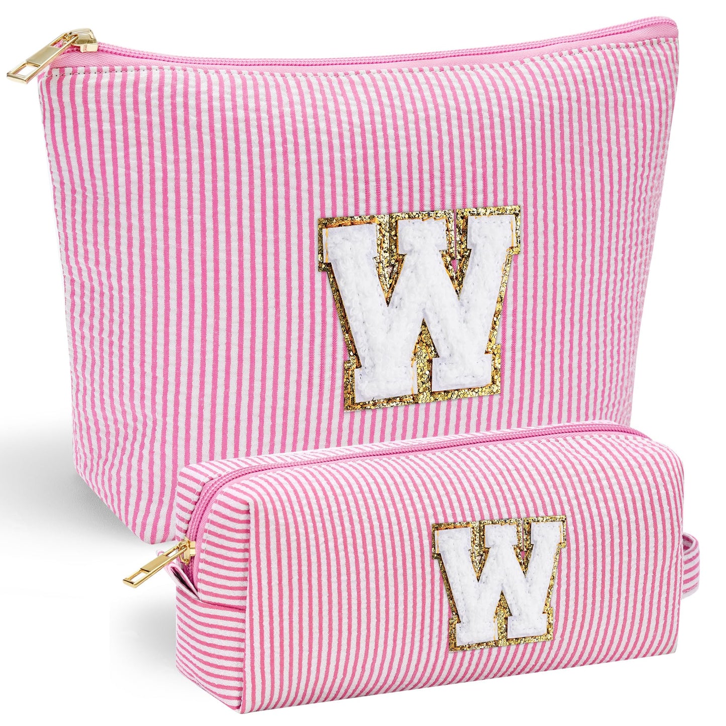 YOOLIFE Initial Makeup Bag | Teen Girl Gifts Trendy Stuff | Travel Makeup Bag for Girls | Gifts for 3 4 5 6 7 8 9 10 11 12 13 Year Old Girls | Makeup Bag for Girls Birthday Gifts for Kids Blue K