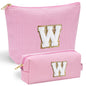 YOOLIFE Initial Makeup Bag | Teen Girl Gifts Trendy Stuff | Travel Makeup Bag for Girls | Gifts for 3 4 5 6 7 8 9 10 11 12 13 Year Old Girls | Makeup Bag for Girls Birthday Gifts for Kids Blue K