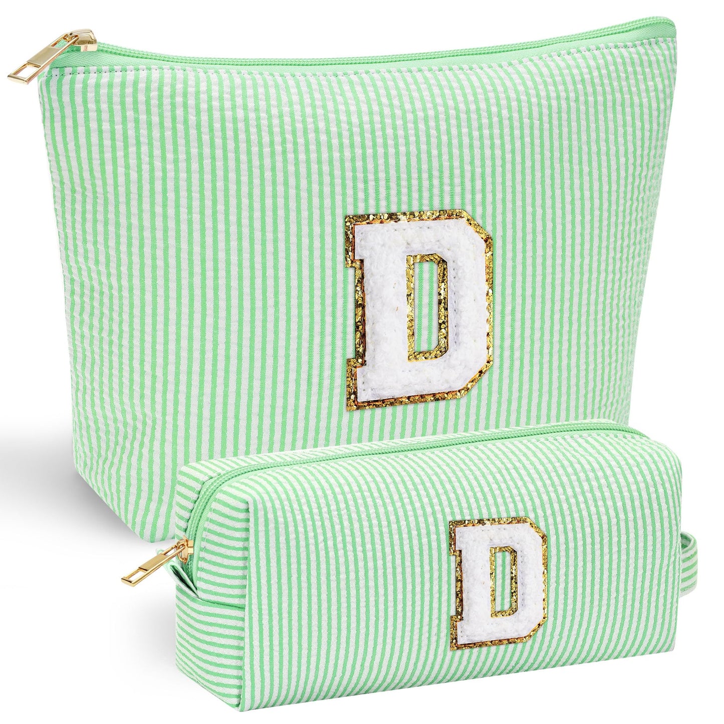 YOOLIFE Initial Makeup Bag | Teen Girl Gifts Trendy Stuff | Travel Makeup Bag for Girls | Gifts for 3 4 5 6 7 8 9 10 11 12 13 Year Old Girls | Makeup Bag for Girls Birthday Gifts for Kids Blue K