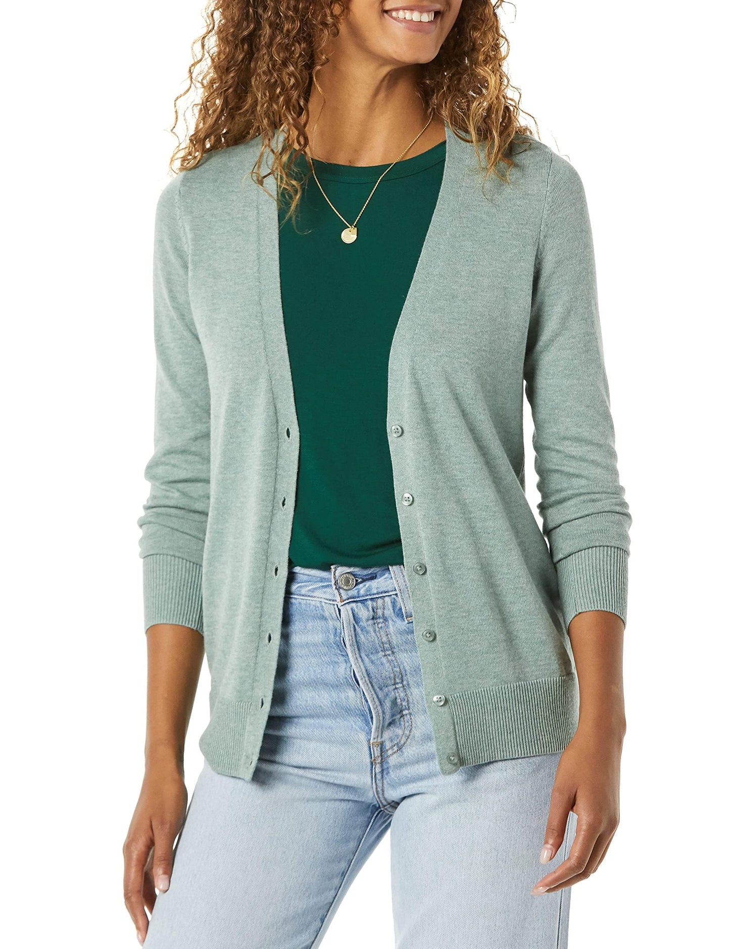 Amazon Essentials Women's Lightweight V-Neck Cardigan Sweater (Available in Plus Size)
