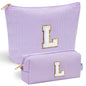 YOOLIFE Initial Makeup Bag | Teen Girl Gifts Trendy Stuff | Travel Makeup Bag for Girls | Gifts for 3 4 5 6 7 8 9 10 11 12 13 Year Old Girls | Makeup Bag for Girls Birthday Gifts for Kids Blue K