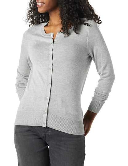 Women's Lightweight Crewneck Cardigan Sweater (Available in Plus Size)