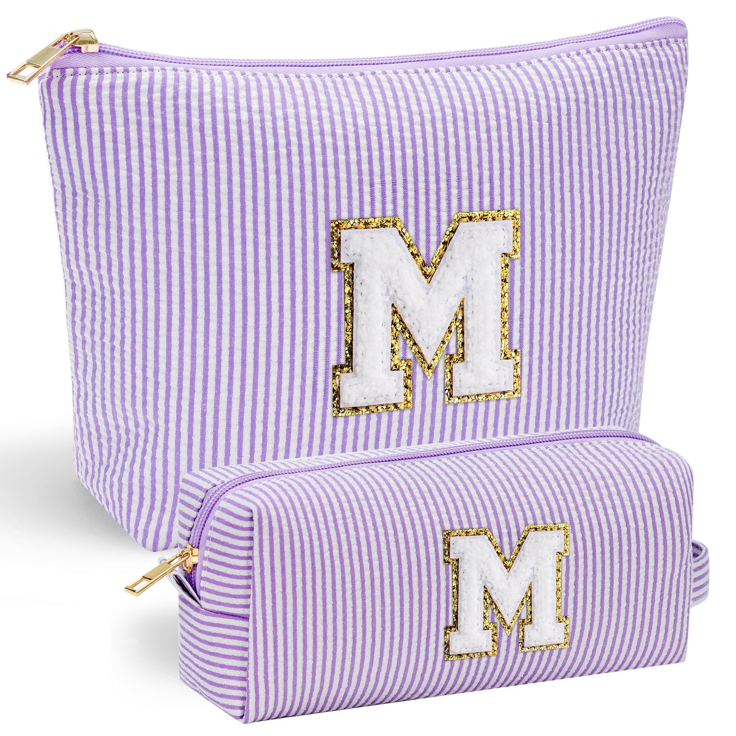 YOOLIFE Initial Makeup Bag | Teen Girl Gifts Trendy Stuff | Travel Makeup Bag for Girls | Gifts for 3 4 5 6 7 8 9 10 11 12 13 Year Old Girls | Makeup Bag for Girls Birthday Gifts for Kids Blue K