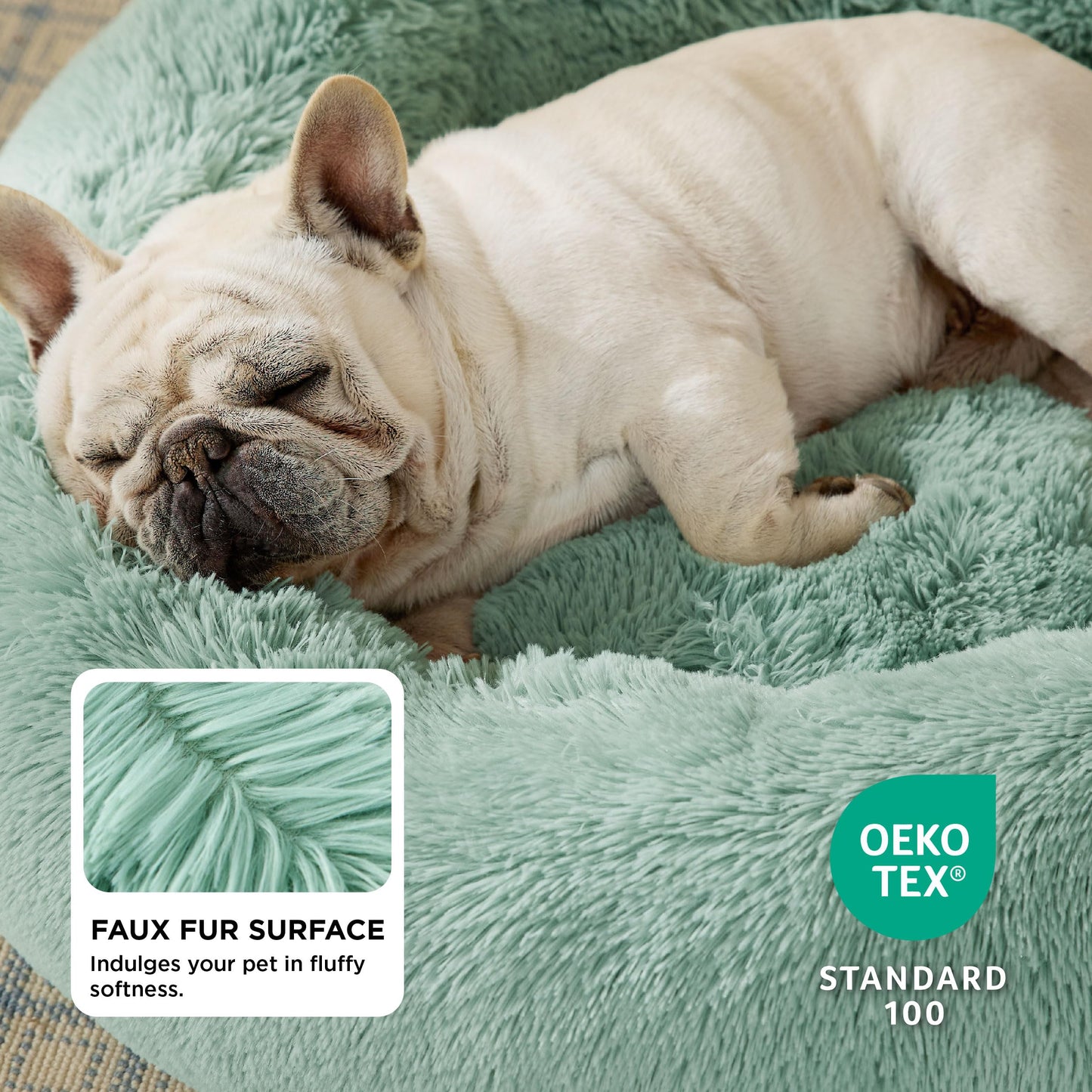 Bedsure Calming Cat Beds for Indoor Cats - Small Cat Bed Washable 20 inches, Anti-Slip Round Fluffy Plush Faux Fur Pet Bed, Fits up to 15 lbs Pets, Camel