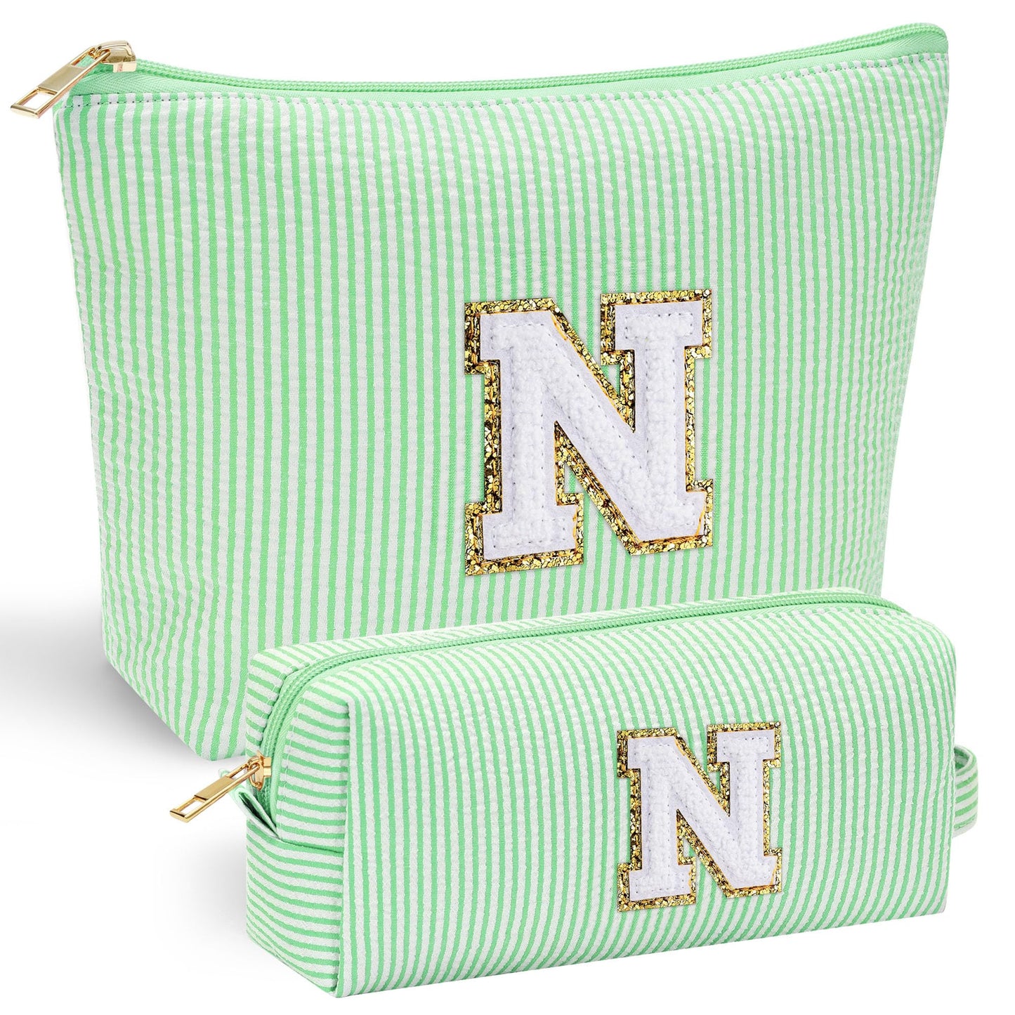 YOOLIFE Initial Makeup Bag | Teen Girl Gifts Trendy Stuff | Travel Makeup Bag for Girls | Gifts for 3 4 5 6 7 8 9 10 11 12 13 Year Old Girls | Makeup Bag for Girls Birthday Gifts for Kids Blue K