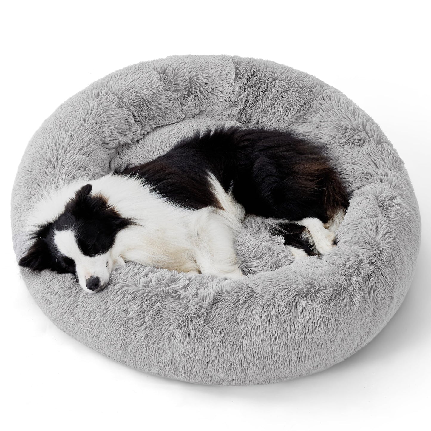 Bedsure Calming Cat Beds for Indoor Cats - Small Cat Bed Washable 20 inches, Anti-Slip Round Fluffy Plush Faux Fur Pet Bed, Fits up to 15 lbs Pets, Camel