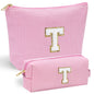 YOOLIFE Initial Makeup Bag | Teen Girl Gifts Trendy Stuff | Travel Makeup Bag for Girls | Gifts for 3 4 5 6 7 8 9 10 11 12 13 Year Old Girls | Makeup Bag for Girls Birthday Gifts for Kids Blue K