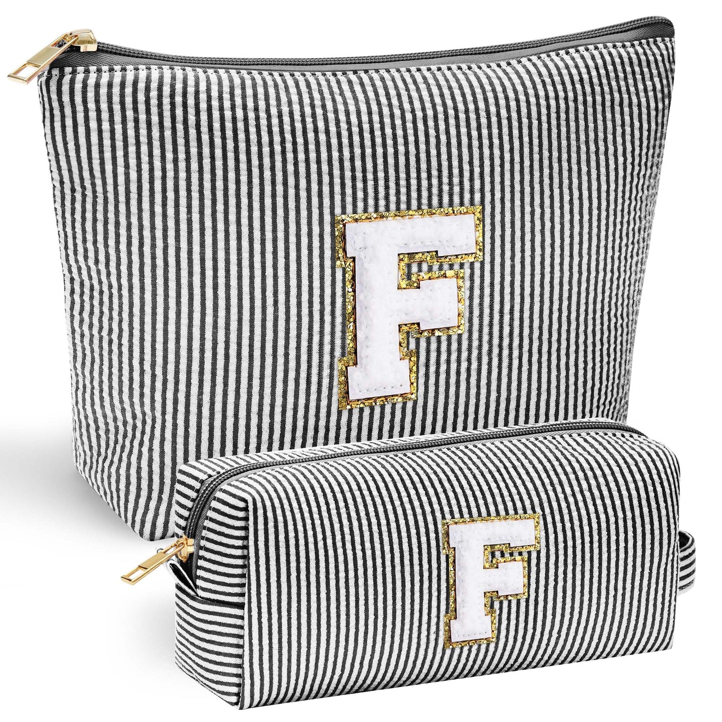 YOOLIFE Initial Makeup Bag | Teen Girl Gifts Trendy Stuff | Travel Makeup Bag for Girls | Gifts for 3 4 5 6 7 8 9 10 11 12 13 Year Old Girls | Makeup Bag for Girls Birthday Gifts for Kids Blue K