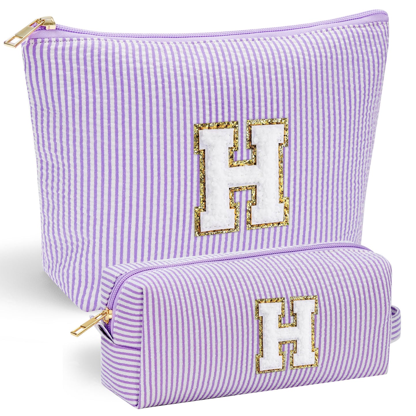 YOOLIFE Initial Makeup Bag | Teen Girl Gifts Trendy Stuff | Travel Makeup Bag for Girls | Gifts for 3 4 5 6 7 8 9 10 11 12 13 Year Old Girls | Makeup Bag for Girls Birthday Gifts for Kids Blue K