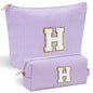 YOOLIFE Initial Makeup Bag | Teen Girl Gifts Trendy Stuff | Travel Makeup Bag for Girls | Gifts for 3 4 5 6 7 8 9 10 11 12 13 Year Old Girls | Makeup Bag for Girls Birthday Gifts for Kids Blue K