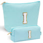 YOOLIFE Initial Makeup Bag | Teen Girl Gifts Trendy Stuff | Travel Makeup Bag for Girls | Gifts for 3 4 5 6 7 8 9 10 11 12 13 Year Old Girls | Makeup Bag for Girls Birthday Gifts for Kids Blue K