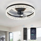 20" Modern Ceiling Fans with Lights and Remote, Dimmable Low Profile